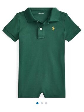 Ralph Lauren Baby Boys Green Polo Shortall - 12 months